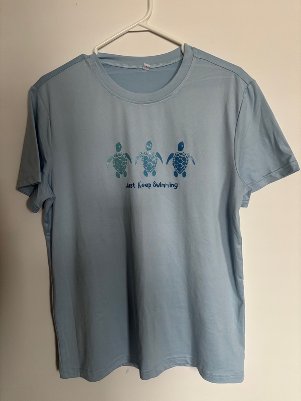 ' Light Blue 'Just Keep Swimming' Turtle Tee